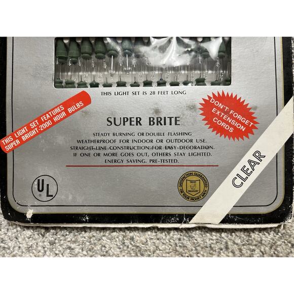 Vintage New Old Stock Christmas Treasury 2 Sets of 70 Clear Lights Super Brite - Picture 5 of 10